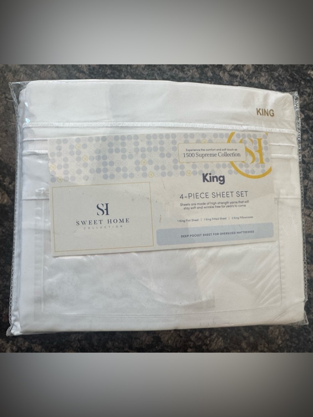King 4-Piece Sheet Set - White